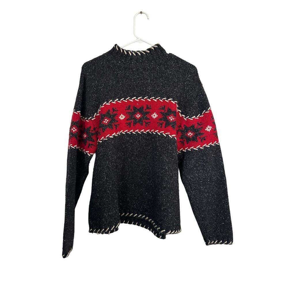 Vintage Nomadic Traders Sweater Silk Angora Blend Crew Neck Gray Size Large
